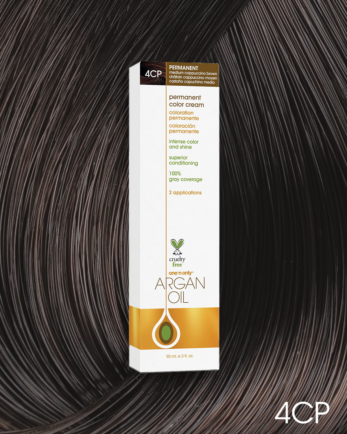 One 'n Only Argan Oil Permanent Hair Color - 4CP Medium Cappuccino Brown