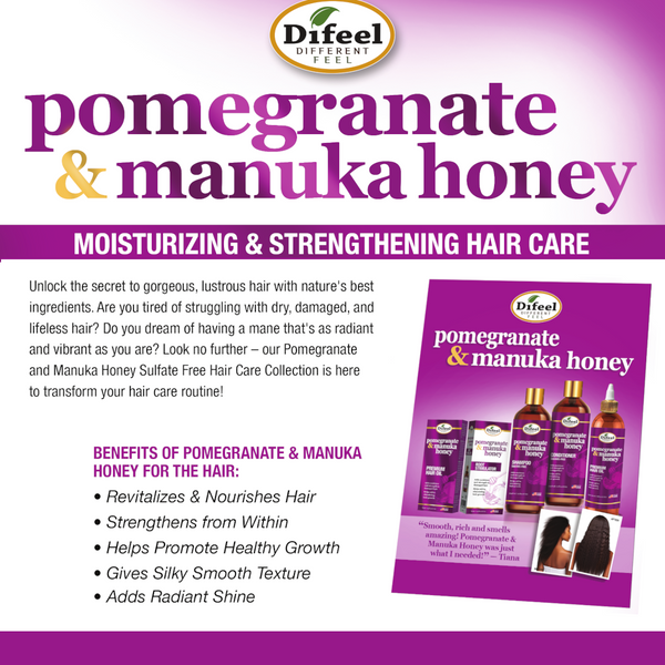 Difeel Pomegranate & Manuka Honey Deluxe Hair Care Collection 4PC 33.8oz