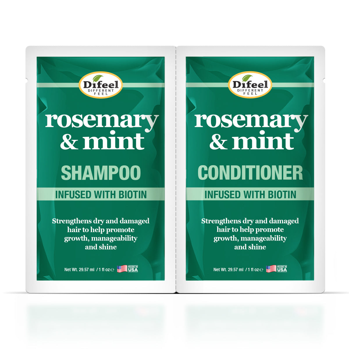 Difeel Shampoo & Conditioner Combo Packette - Rosemary & Mint