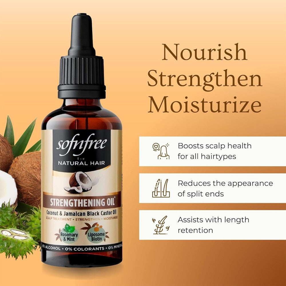 Sofn'free For Natural Coconut & Jamaican Black Castor Oils Strengthening Oil