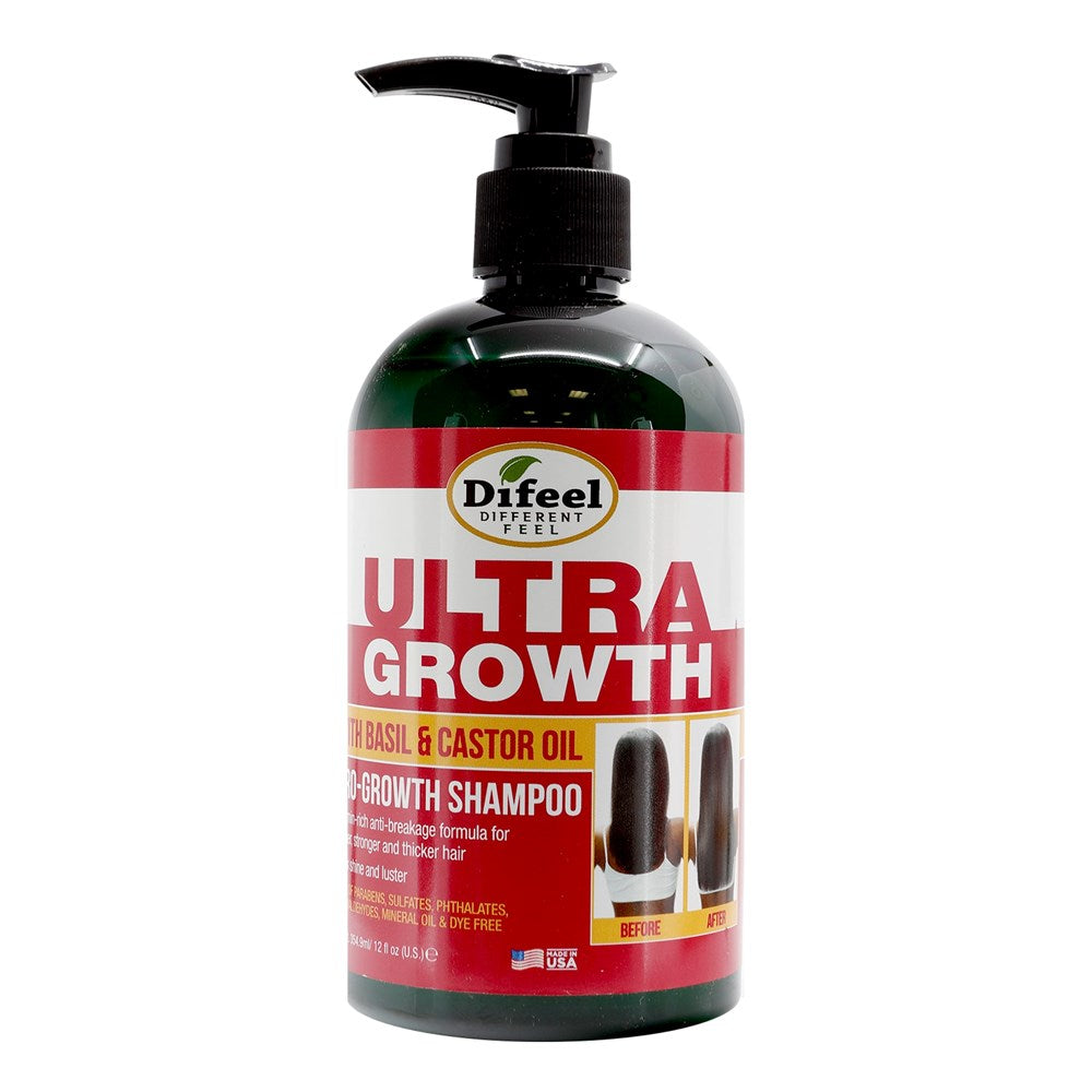 Difeel Ultra Growth Basil & Castor Oil Pro-Growth Shampoo 12oz