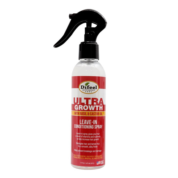 SUNFLOWER Difeel Ultra Growth Basil & Castor Oil Hair Growth Leave In Conditioning Spray 6oz