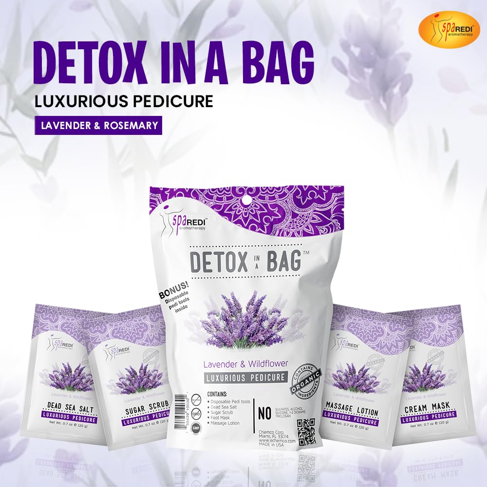Spa Redi Detox In A Bag Pedicure Kit - Lavender & Wildflower
