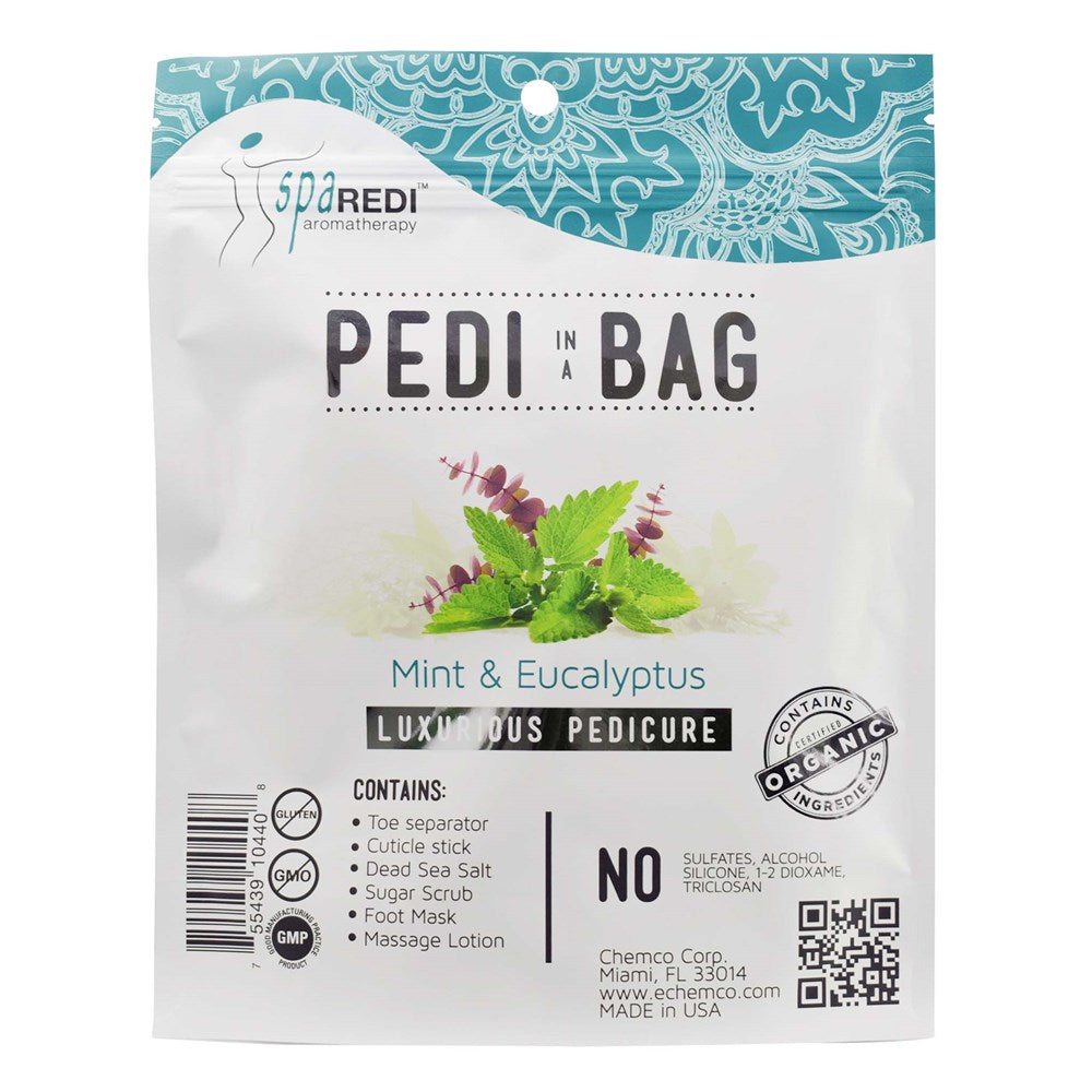 Spa Redi Pedi In A Bag Pedicure Kit - Mint & Eucalyptus