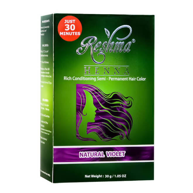 Reshma 30 Minute Henna Semi Permanent Hair Color - Natural Violet