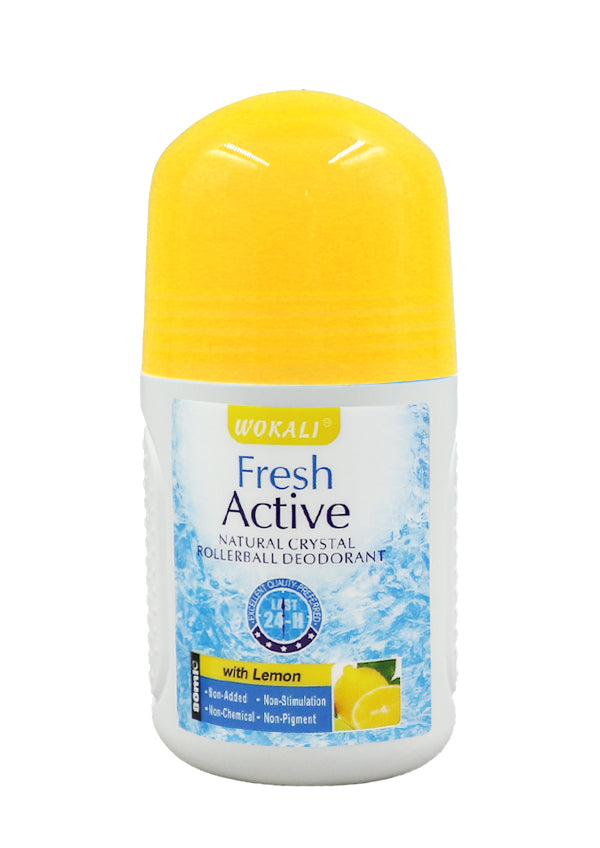 Wokali Fresh Active Crystal Rollerball Deodorant - Lemon