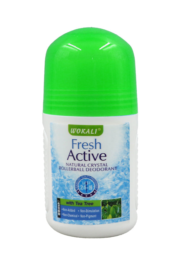 Wokali Fresh Active Crystal Rollerball Deodorant - Tea Tree