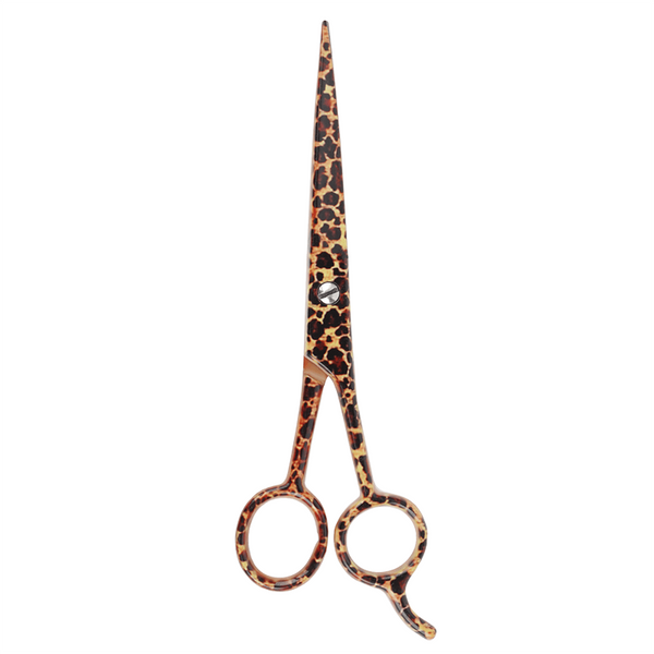 Annie 6 1/2" Premium Stainless Steel Straight Hair Shears - Leopard Pattern #5236