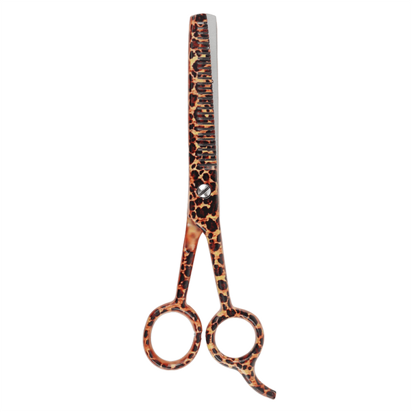 Annie 6 1/2" Premium Stainless Steel Thinning Hair Shears - Leopard Pattern #5238