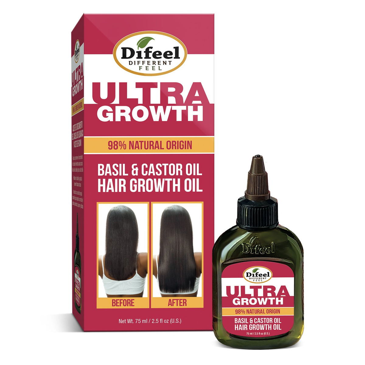 Difeel Ultra Growth Basil & Castor Oil Hair Growth Oil 2.5oz