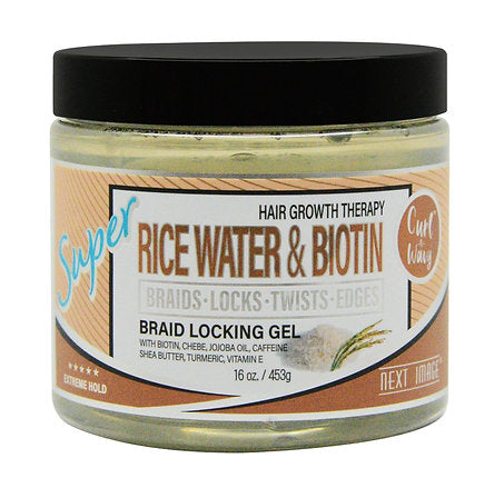 Next Image Braid Locking Gel Super Hold -  Rice Water & Biotin 16oz