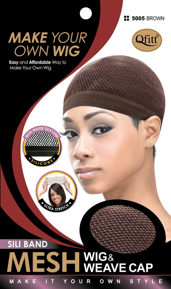 Qfitt Silicone Band Mesh Wig & Weave Cap # 5005 Brown