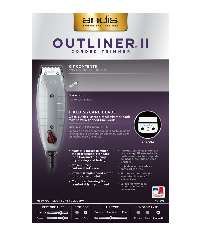 Andis Outliner II 3-Prong Corded Trimmer