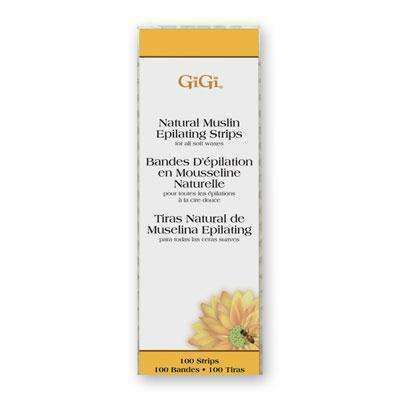 GiGi Natural Muslin Epilating Strips For Soft Wax - Small 1.7" x 4.5" 100pk - Deluxe Beauty Supply