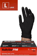 BaByliss Pro Disposable Vinyl Gloves - Large Black