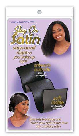 Stay On Satin Wrapping Scarf - Style 1170 Black - Deluxe Beauty Supply