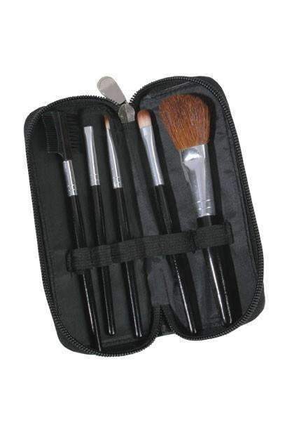 Beauty Treats 5 Piece Brush Set w/ Zipper Pouch #137 - Deluxe Beauty Supply