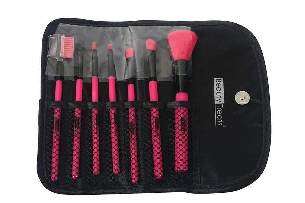 Beauty Treats 7 Piece Brush Set - Black Chevron #152 - Deluxe Beauty Supply