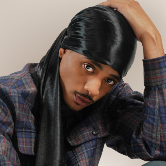 Broadus Collection Headwrap Scarf 36"X36" - Black