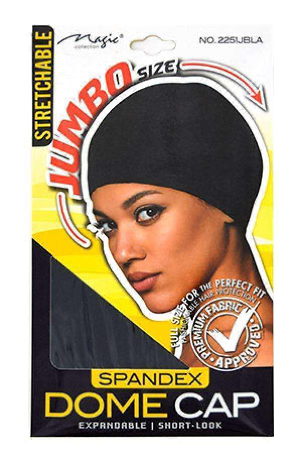 Magic Collection Spandex Dome Cap Jumbo Black #2251BLA - Deluxe Beauty Supply