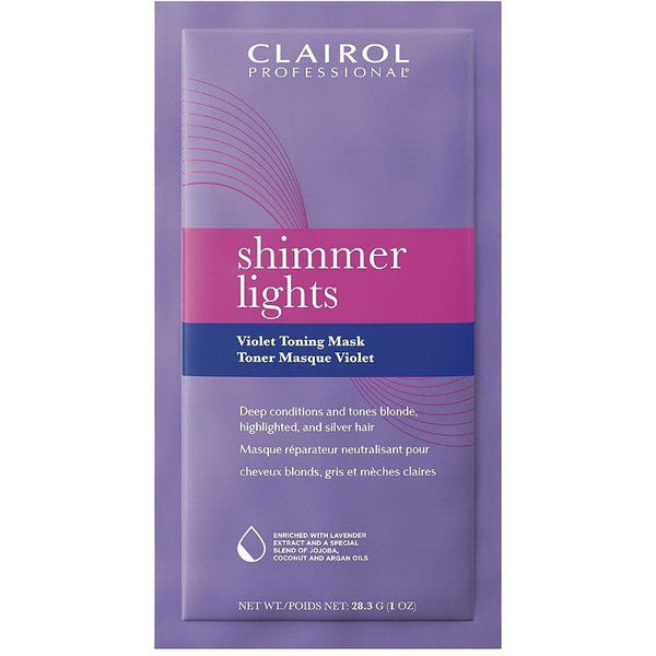 Clairol Professional Shimmer Lights Violet Toning Mask Packette - Deluxe Beauty Supply