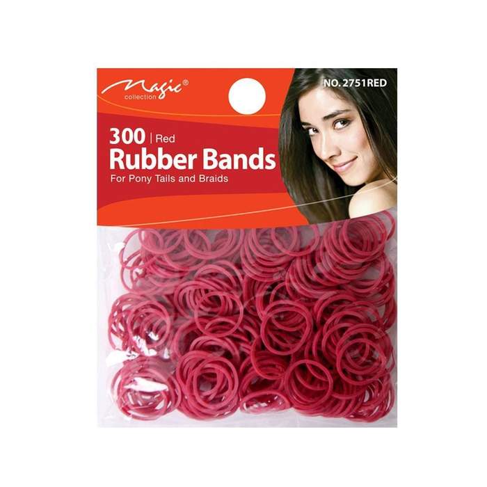 Magic Collection Rubber Bands Red 300pcs - Deluxe Beauty Supply