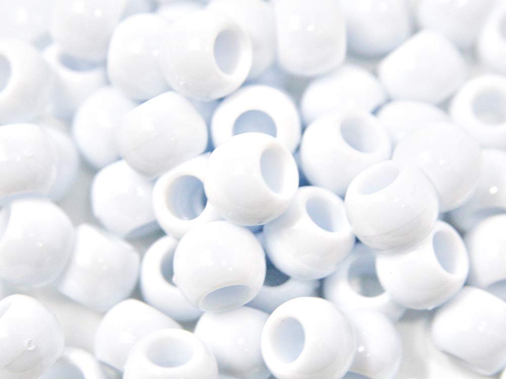 Tara Large Hair Beads - White #7911