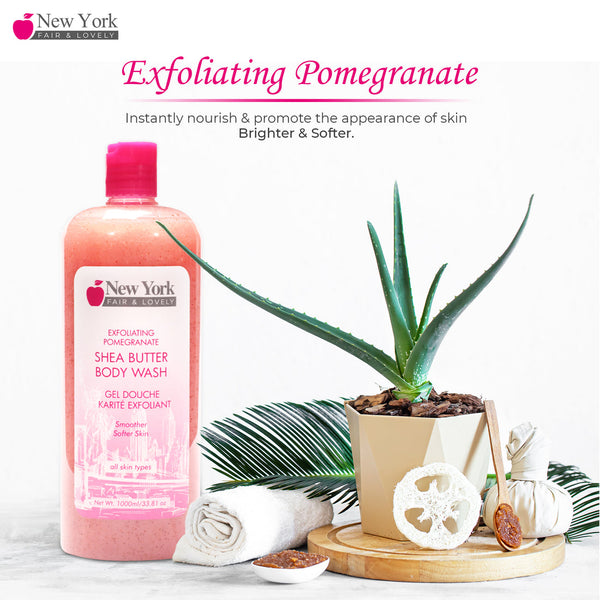 New York Fair & Lovely Exfoliating Pomegranate Shea Butter Body Wash