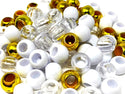 Eden Large Hair Beads - Clear & White #BR8CW