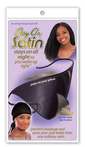 Stay On Satin Tie String Triangle - Style 678 Black - Deluxe Beauty Supply