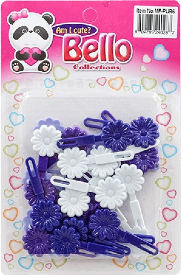 Bello Mini Hair Barrettes - Flower Purple Tone #MF-PUR6