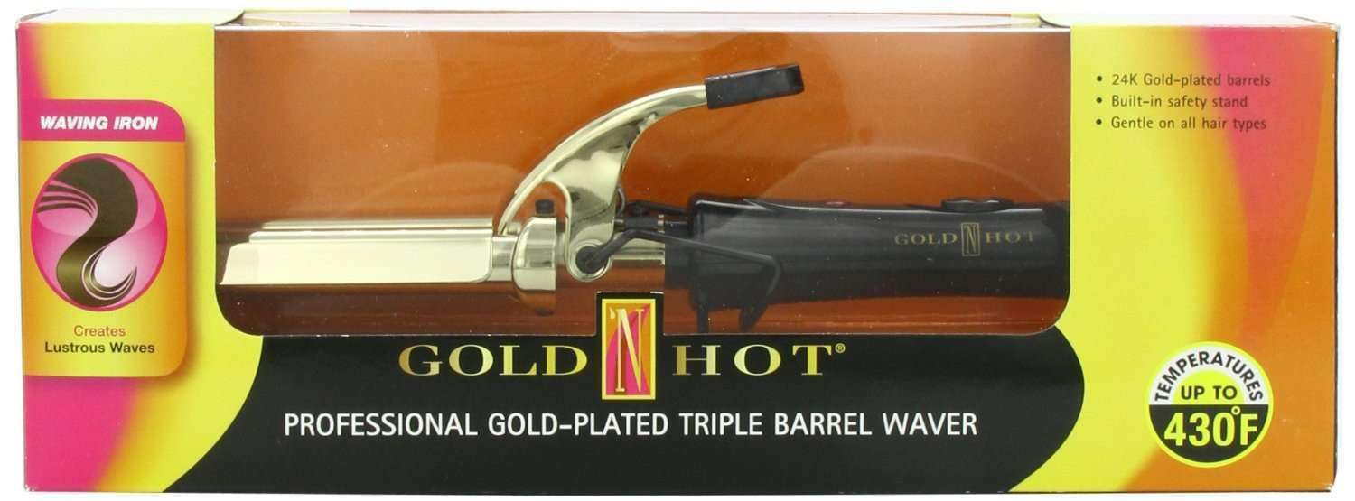 Gold N Hot Professional Gold Triple Barrel Waver - Deluxe Beauty Supply