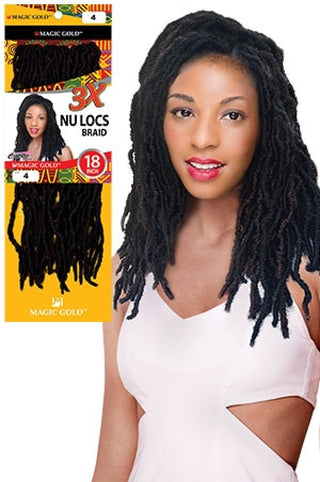 Magic Gold Synthetic Crochet Braid 3x Nu Locs Braid 18" - Deluxe Beauty Supply