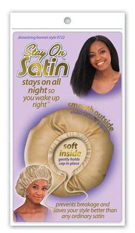 Stay On Satin Drawstring Bonnet - Style 9722 Assorted - Deluxe Beauty Supply
