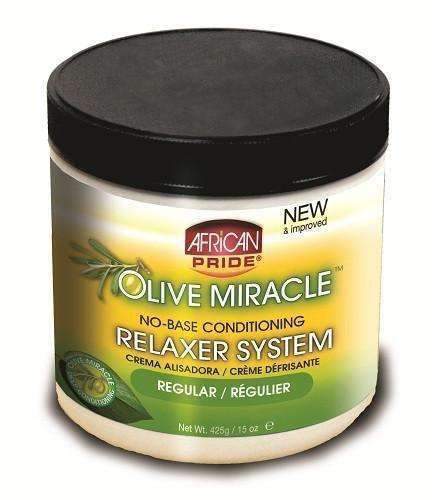 African Pride Olive Miracle No-Base Conditioning Relaxer System Regular 15oz - Deluxe Beauty Supply