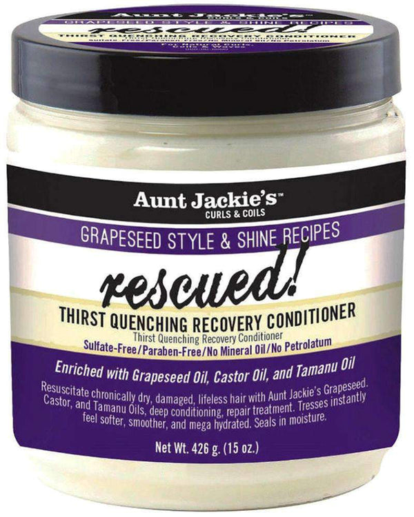 Aunt Jackie's Grapeseed Style & Shine Recipes "Rescued!" Thirst Quenching Recovery Conditioner - Deluxe Beauty Supply