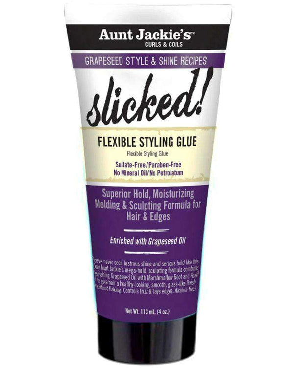 Aunt Jackie's Grapeseed Style & Shine Recipes "Slicked!" Flexible Styling Glue - Deluxe Beauty Supply