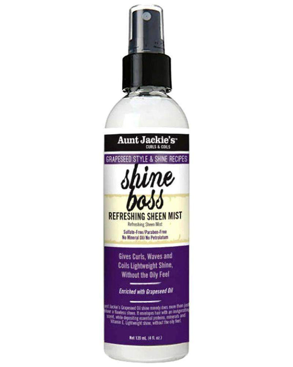 Aunt Jackie's Grapeseed Style & Shine Recipes "Shine Boss" Refreshing Sheen Mist - Deluxe Beauty Supply