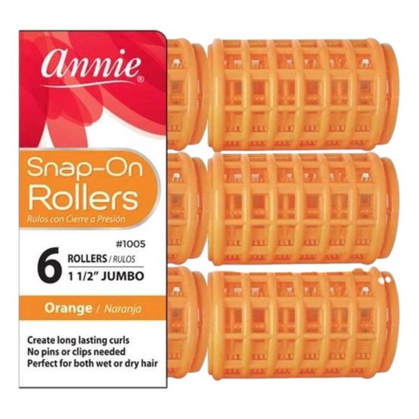 Annie Snap-On Rollers 1 1/2" Jumbo Black #1005