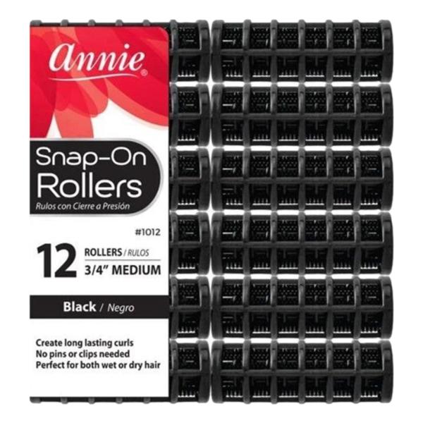 Annie Snap-On Rollers 1/2" Small Black #1011