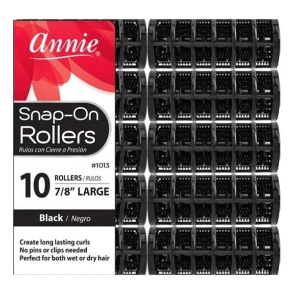 Annie Snap-On Rollers 7/8" Large Black #1013