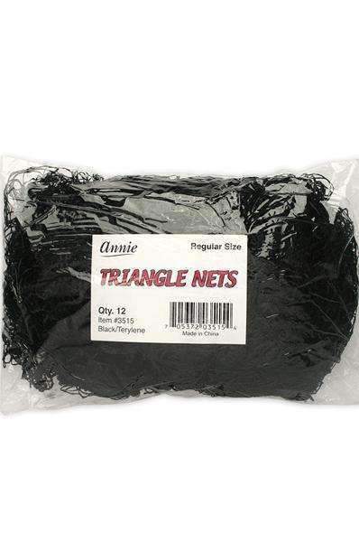 Annie Triangle Nets Bulk Black #3515 - Deluxe Beauty Supply