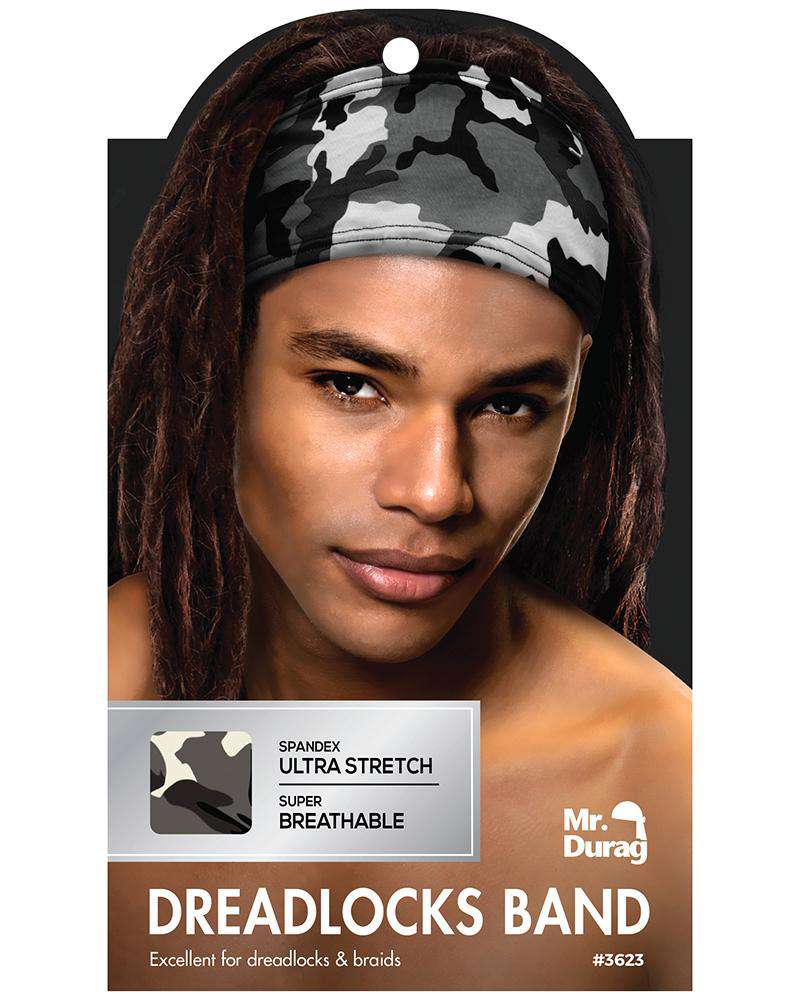 Mr. Durag Spandex Ultra Stretch Dread Locks Band - Grey Camo - Deluxe Beauty Supply