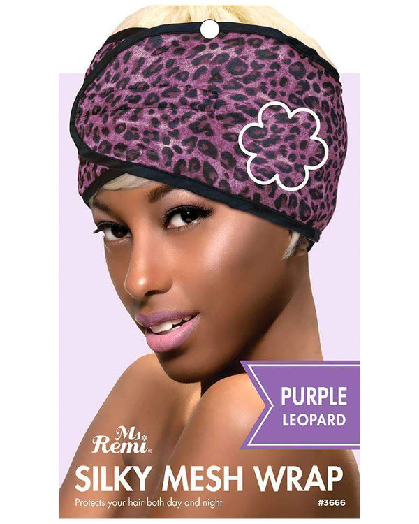 Ms. Remi Silky Mesh Wrap Purple Leopard #3666