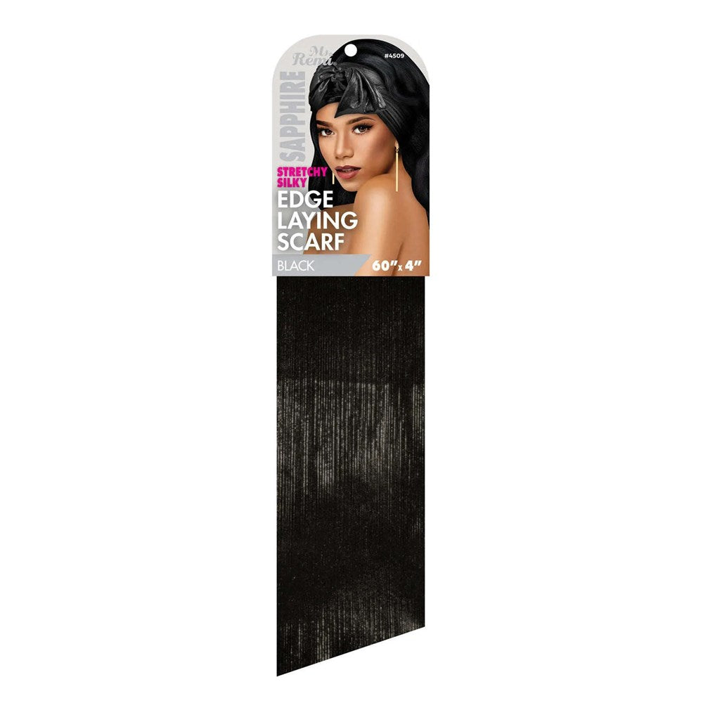 Ms. Remi Sapphire Stretchy Edge Laying Scarf Black #4509