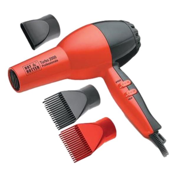 Hot & Hotter Turbo 1875 AC Hair Dryer Red & Black #5830