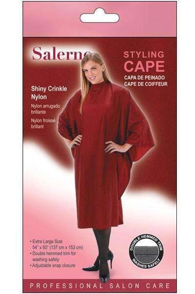 Salerno Shiny Crinkle Nylon Styling Cape - Teal #7706 - Deluxe Beauty Supply