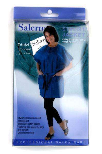 Salerno Crinkled Nylon Stylist Jacket - Teal #7748 - Deluxe Beauty Supply