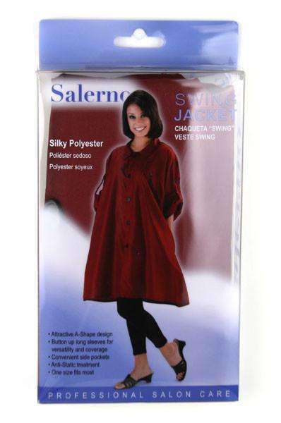 Salerno Silky Polyester Swing Jacket - Burgundy #7756 - Deluxe Beauty Supply