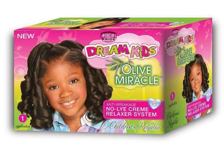 African Pride Dream Kids Olive Miracle No Lye Creme Relaxer System Regular - Deluxe Beauty Supply